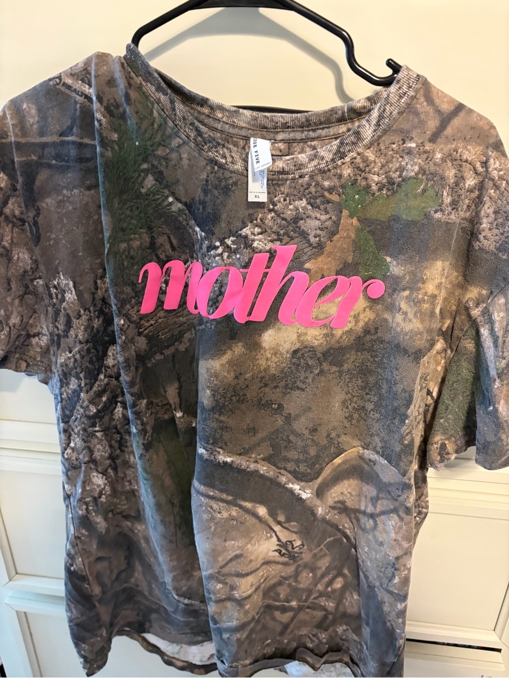 Mother Graphic Camo Tee - Pink Logo